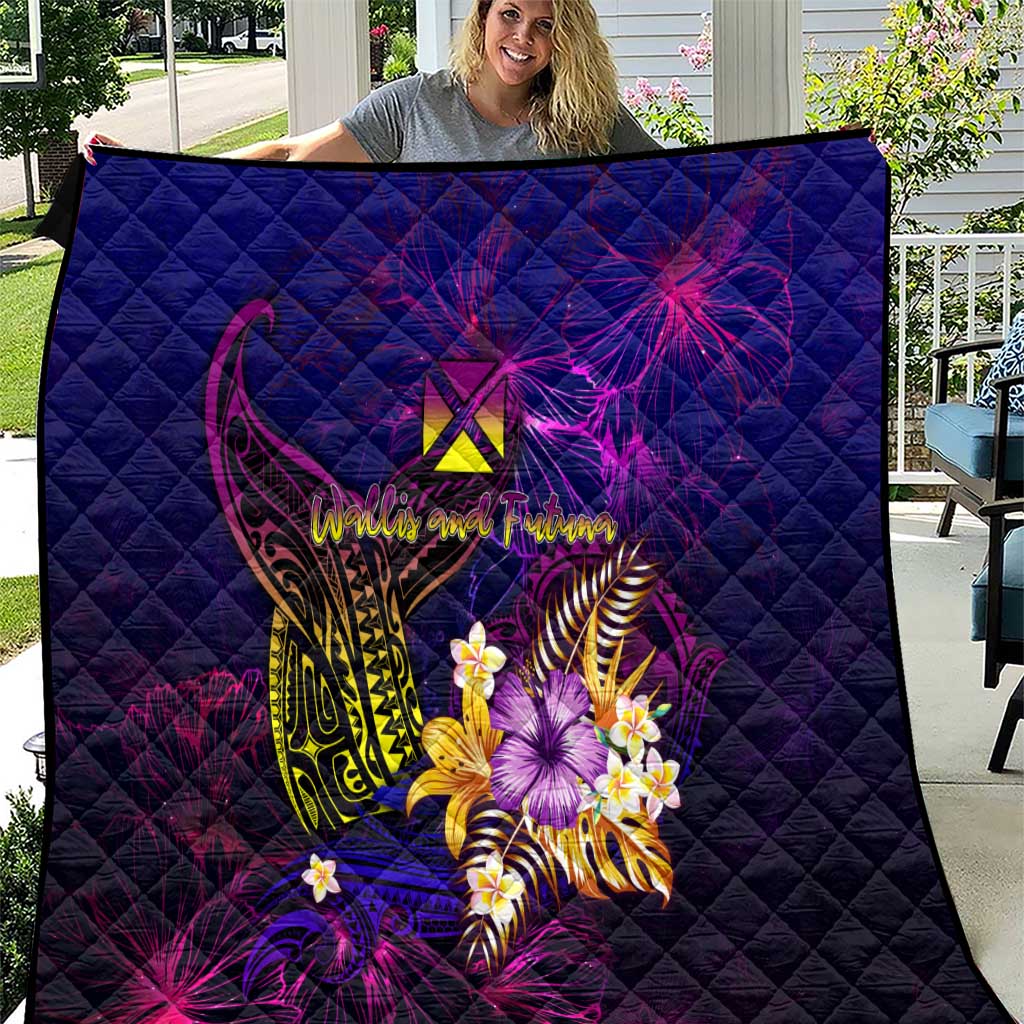 Wallis and Futuna Quilt Whale Hibiscus Polynesian DT02 Purple - Polynesian Pride