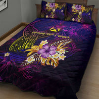 Wallis and Futuna Quilt Bed Set Whale Hibiscus Polynesian