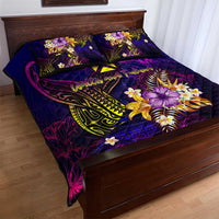 Wallis and Futuna Quilt Bed Set Whale Hibiscus Polynesian