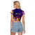 Wallis and Futuna Raglan Cropped T Shirt Whale Hibiscus Polynesian