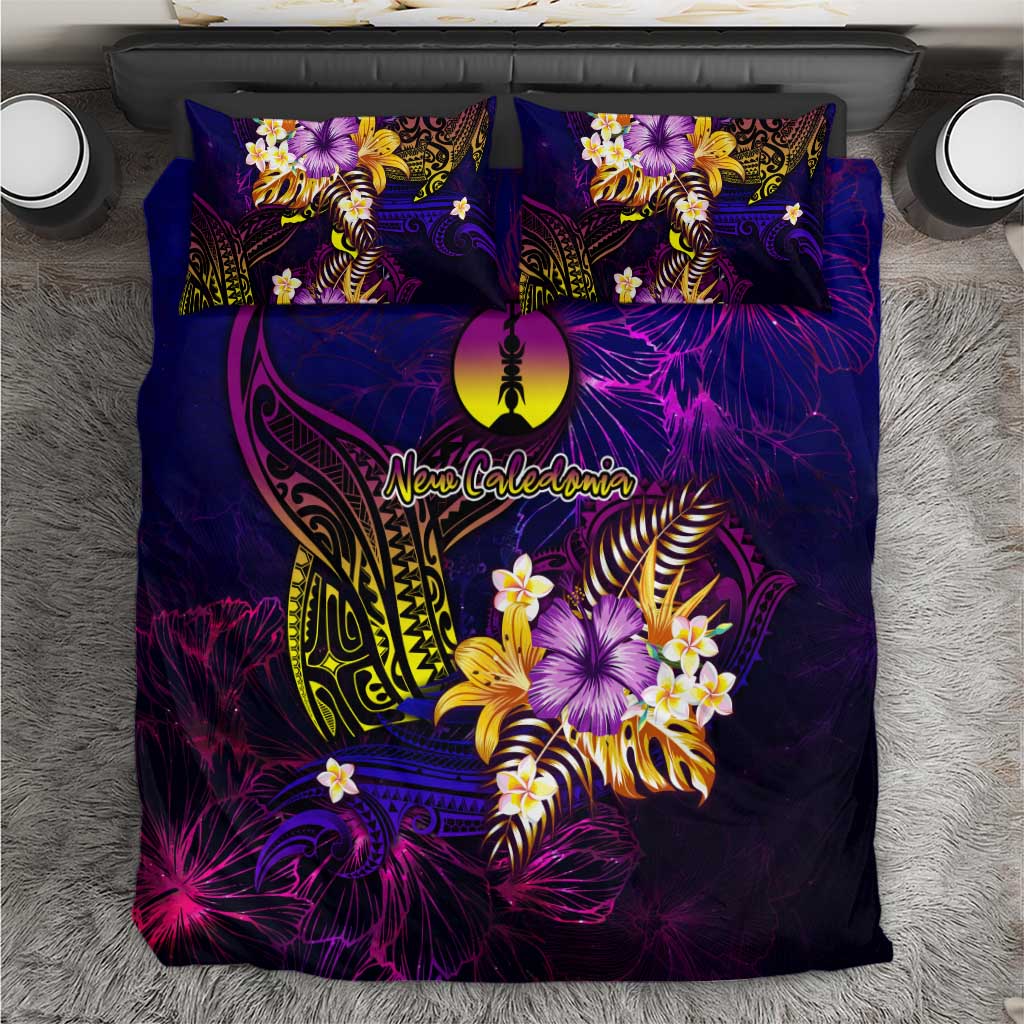 New Caledonia Bedding Set Whale Hibiscus Polynesian