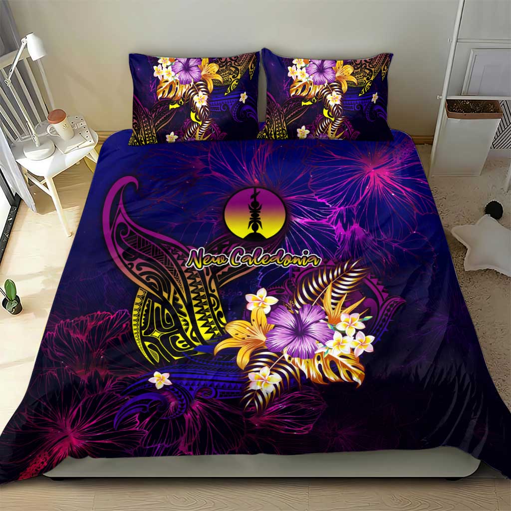 New Caledonia Bedding Set Whale Hibiscus Polynesian