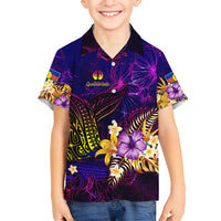New Caledonia Family Matching Off Shoulder Short Dress and Hawaiian Shirt Whale Hibiscus Polynesian