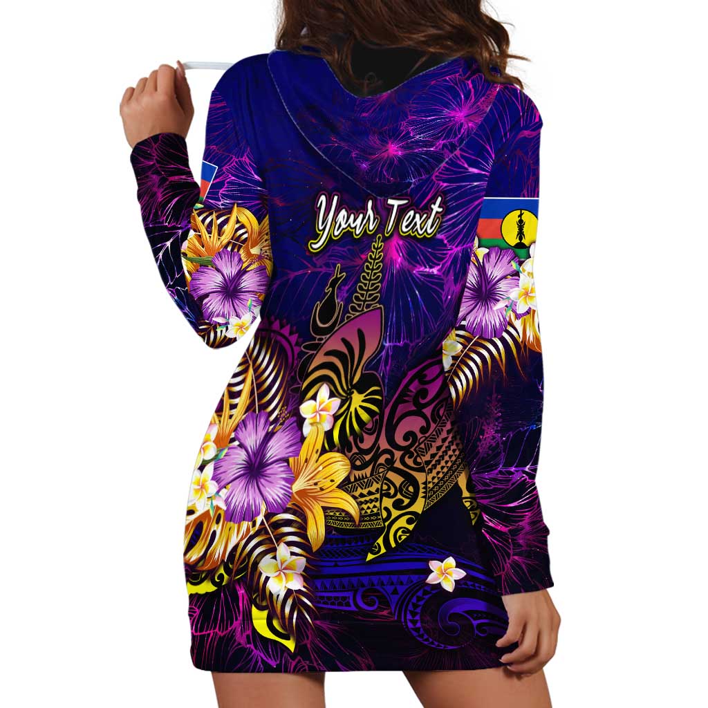 New Caledonia Hoodie Dress Whale Hibiscus Polynesian