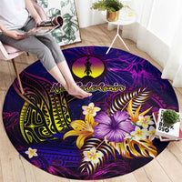 New Caledonia Round Carpet Whale Hibiscus Polynesian
