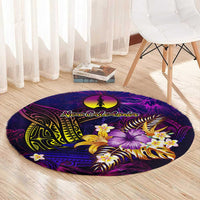 New Caledonia Round Carpet Whale Hibiscus Polynesian