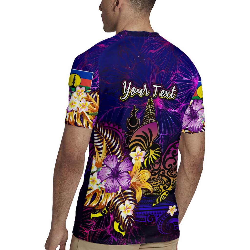 New Caledonia Rugby Jersey Whale Hibiscus Polynesian DT02 - Polynesian Pride