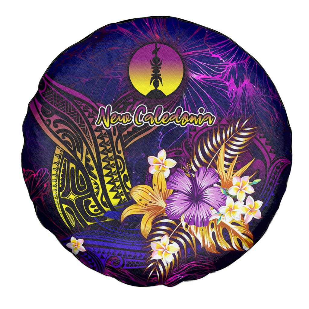 New Caledonia Spare Tire Cover Whale Hibiscus Polynesian