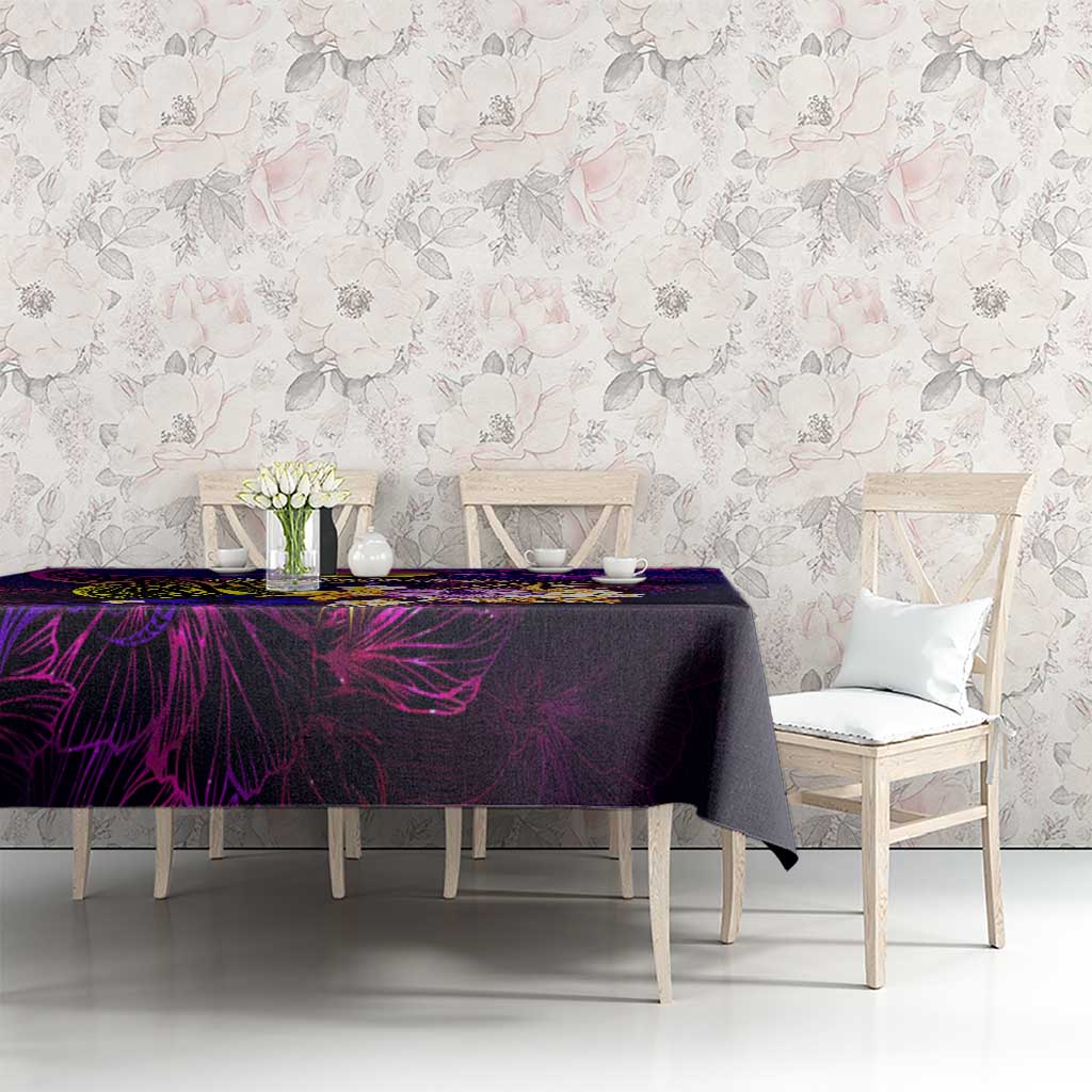 New Caledonia Tablecloth Whale Hibiscus Polynesian