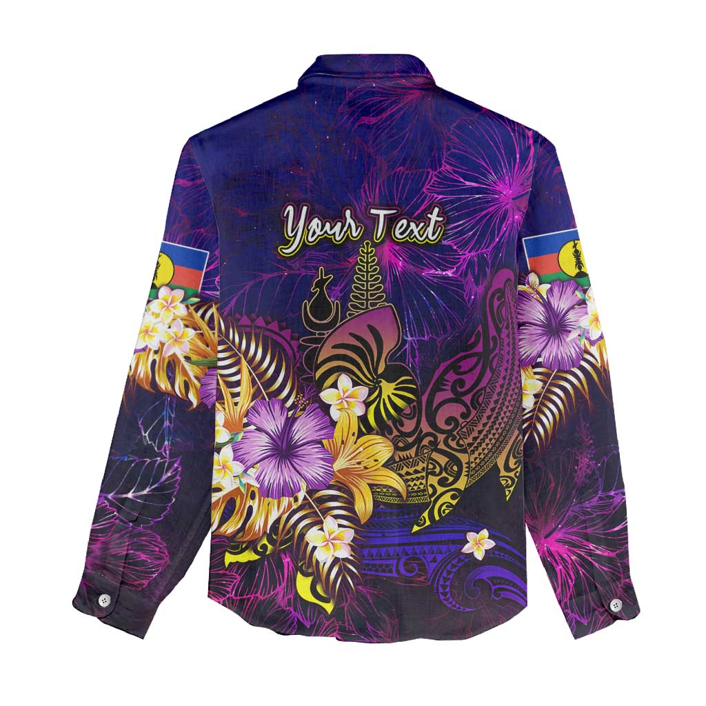 New Caledonia Women Casual Shirt Whale Hibiscus Polynesian