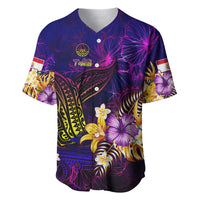 Tahiti French Polynesia Baseball Jersey Whale Hibiscus Polynesian