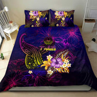 Tahiti French Polynesia Bedding Set Whale Hibiscus Polynesian