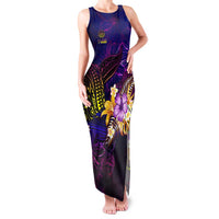 Tahiti French Polynesia Family Matching Tank Maxi Dress and Hawaiian Shirt Whale Hibiscus Polynesian