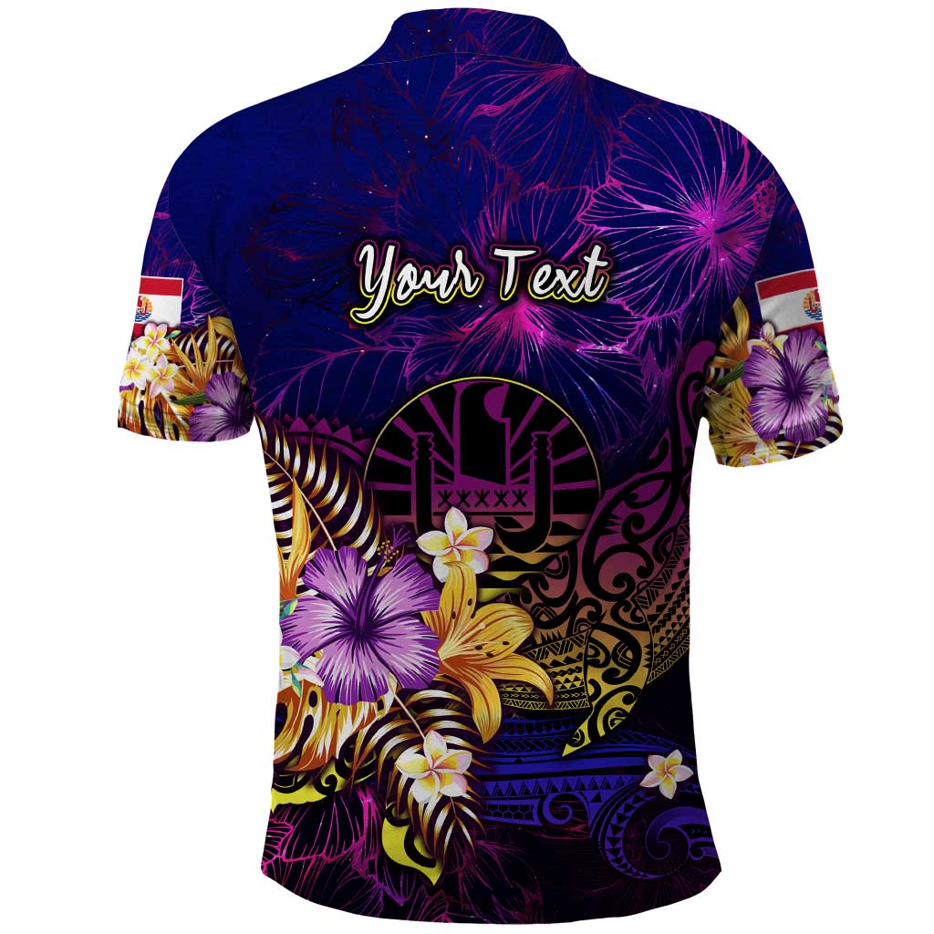 Tahiti French Polynesia Polo Shirt Whale Hibiscus Polynesian