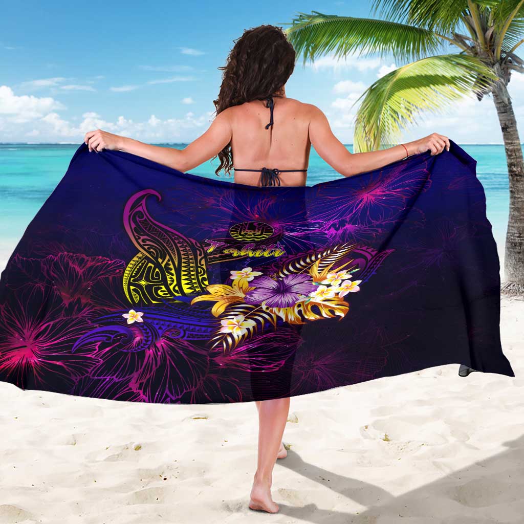 Tahiti French Polynesia Sarong Whale Hibiscus Polynesian