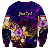 Tahiti French Polynesia Sweatshirt Whale Hibiscus Polynesian
