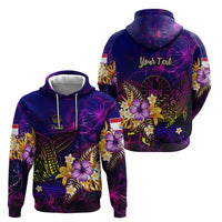 Tahiti French Polynesia Zip Hoodie Whale Hibiscus Polynesian