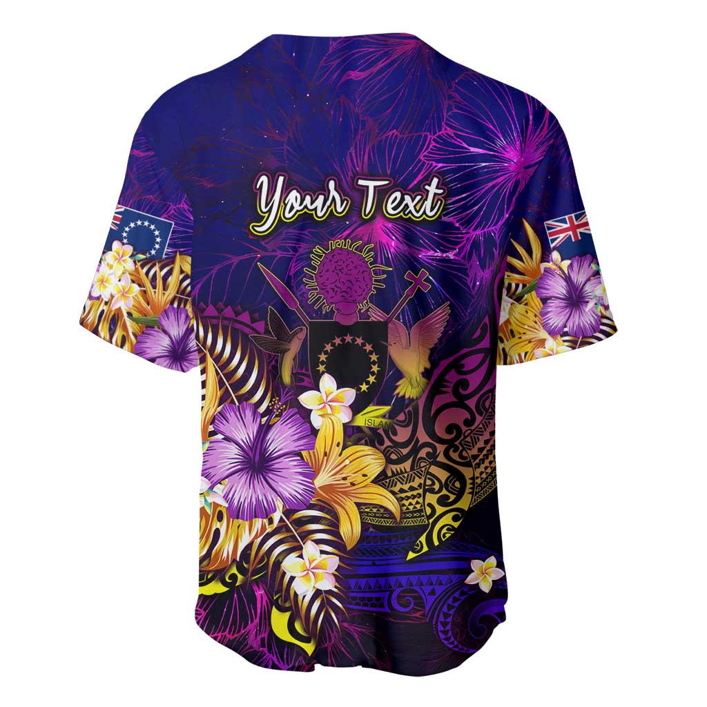 Cook Islands Baseball Jersey Whale Hibiscus Polynesian