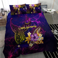 Cook Islands Bedding Set Whale Hibiscus Polynesian