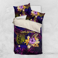 Cook Islands Bedding Set Whale Hibiscus Polynesian