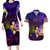 Cook Islands Couples Matching Long Sleeve Bodycon Dress and Hawaiian Shirt Whale Hibiscus Polynesian