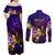 Cook Islands Couples Matching Off Shoulder Maxi Dress and Long Sleeve Button Shirt Whale Hibiscus Polynesian