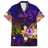 Cook Islands Family Matching Puletasi and Hawaiian Shirt Whale Hibiscus Polynesian