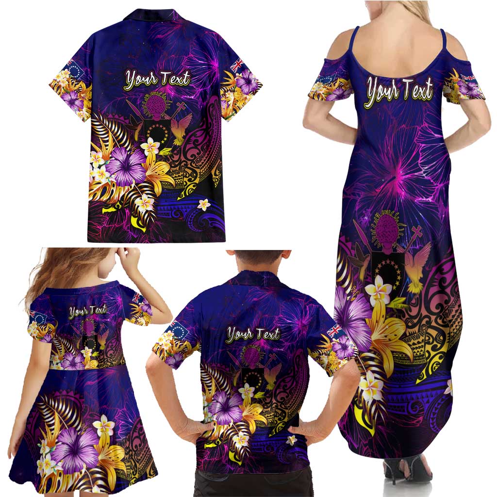 Cook Islands Family Matching Summer Maxi Dress and Hawaiian Shirt Whale Hibiscus Polynesian