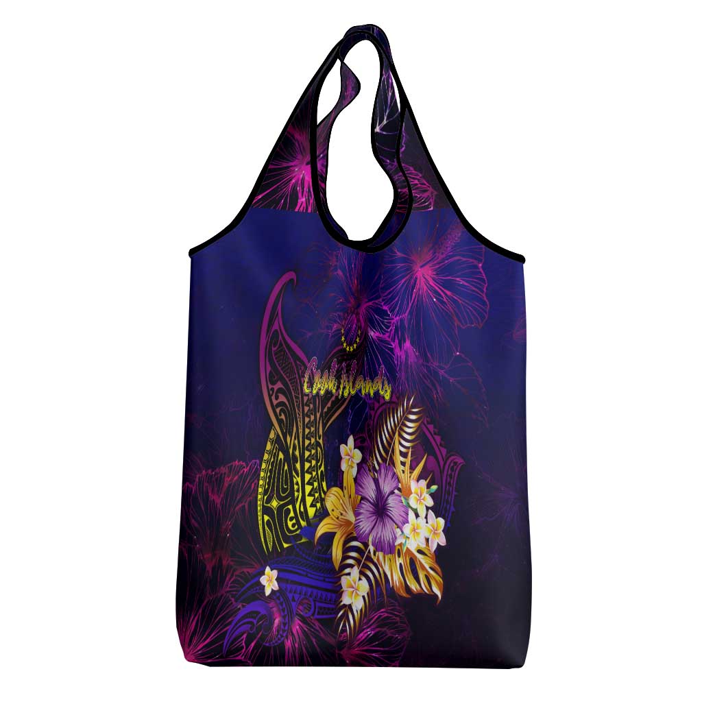 Cook Islands Grocery Bag Whale Hibiscus Polynesian