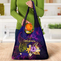 Cook Islands Grocery Bag Whale Hibiscus Polynesian