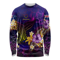 Cook Islands Long Sleeve Shirt Whale Hibiscus Polynesian