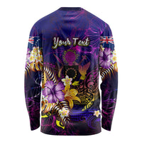 Cook Islands Long Sleeve Shirt Whale Hibiscus Polynesian