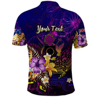 Cook Islands Polo Shirt Whale Hibiscus Polynesian