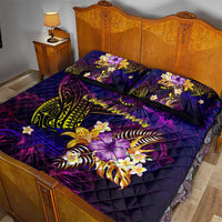 Cook Islands Quilt Bed Set Whale Hibiscus Polynesian