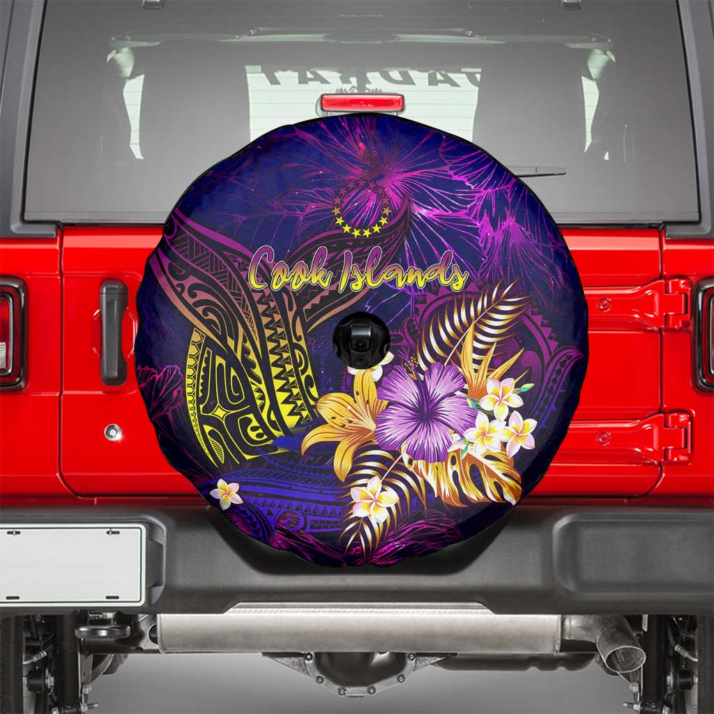Cook Islands Spare Tire Cover Whale Hibiscus Polynesian