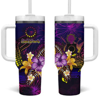 Cook Islands Tumbler With Handle Whale Hibiscus Polynesian