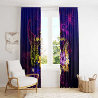 Cook Islands Window Curtain Whale Hibiscus Polynesian