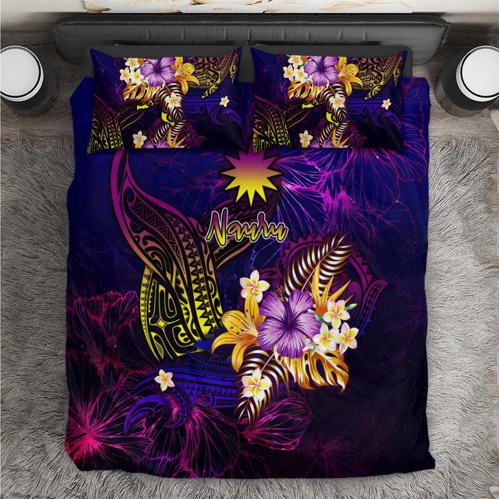 Nauru Bedding Set Whale Hibiscus Polynesian DT02 Purple - Polynesian Pride