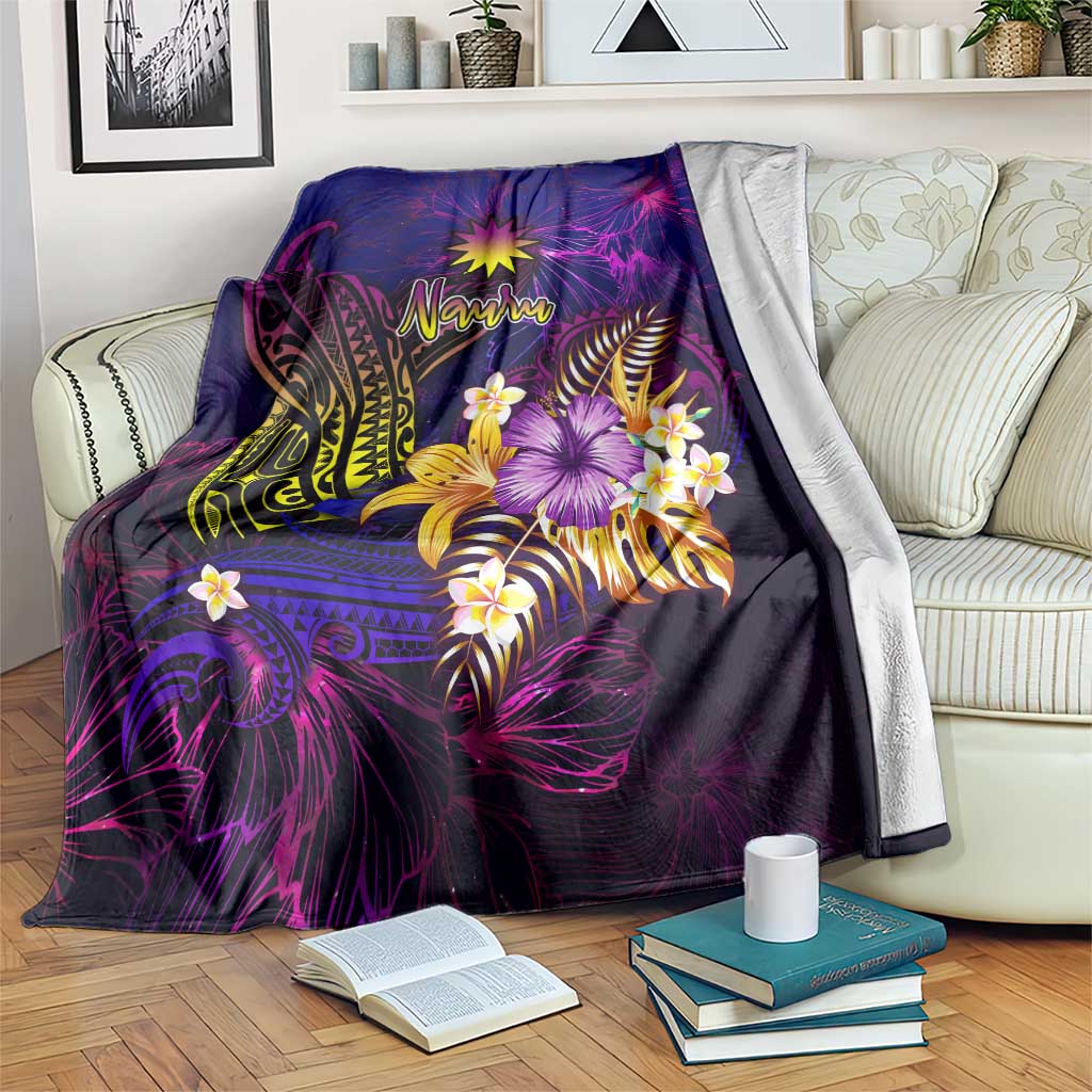 Nauru Blanket Whale Hibiscus Polynesian DT02 Purple - Polynesian Pride