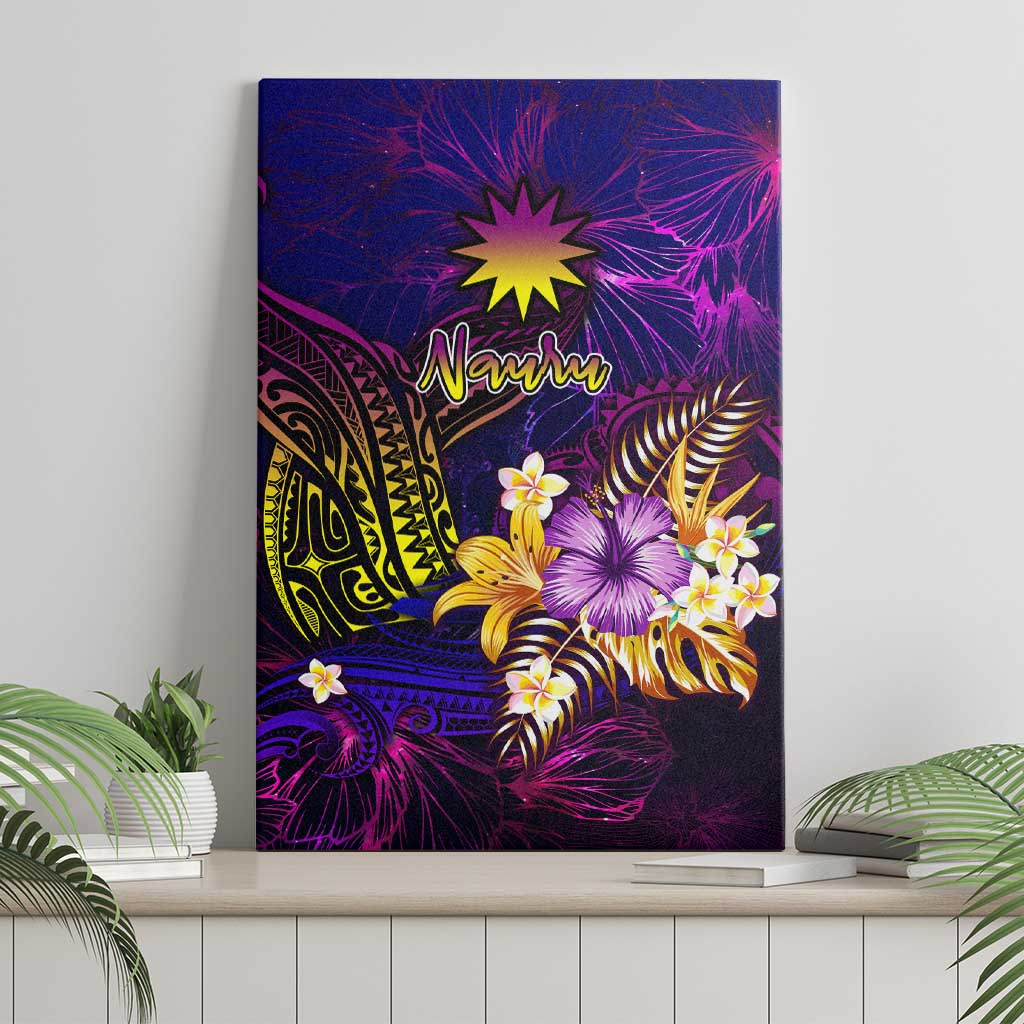 Nauru Canvas Wall Art Whale Hibiscus Polynesian