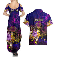 Nauru Couples Matching Summer Maxi Dress and Hawaiian Shirt Whale Hibiscus Polynesian