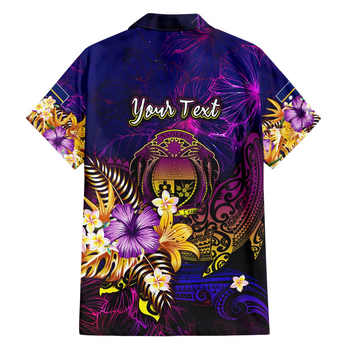 Nauru Family Matching Off The Shoulder Long Sleeve Dress and Hawaiian Shirt Whale Hibiscus Polynesian