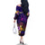 Nauru Family Matching Off The Shoulder Long Sleeve Dress and Hawaiian Shirt Whale Hibiscus Polynesian