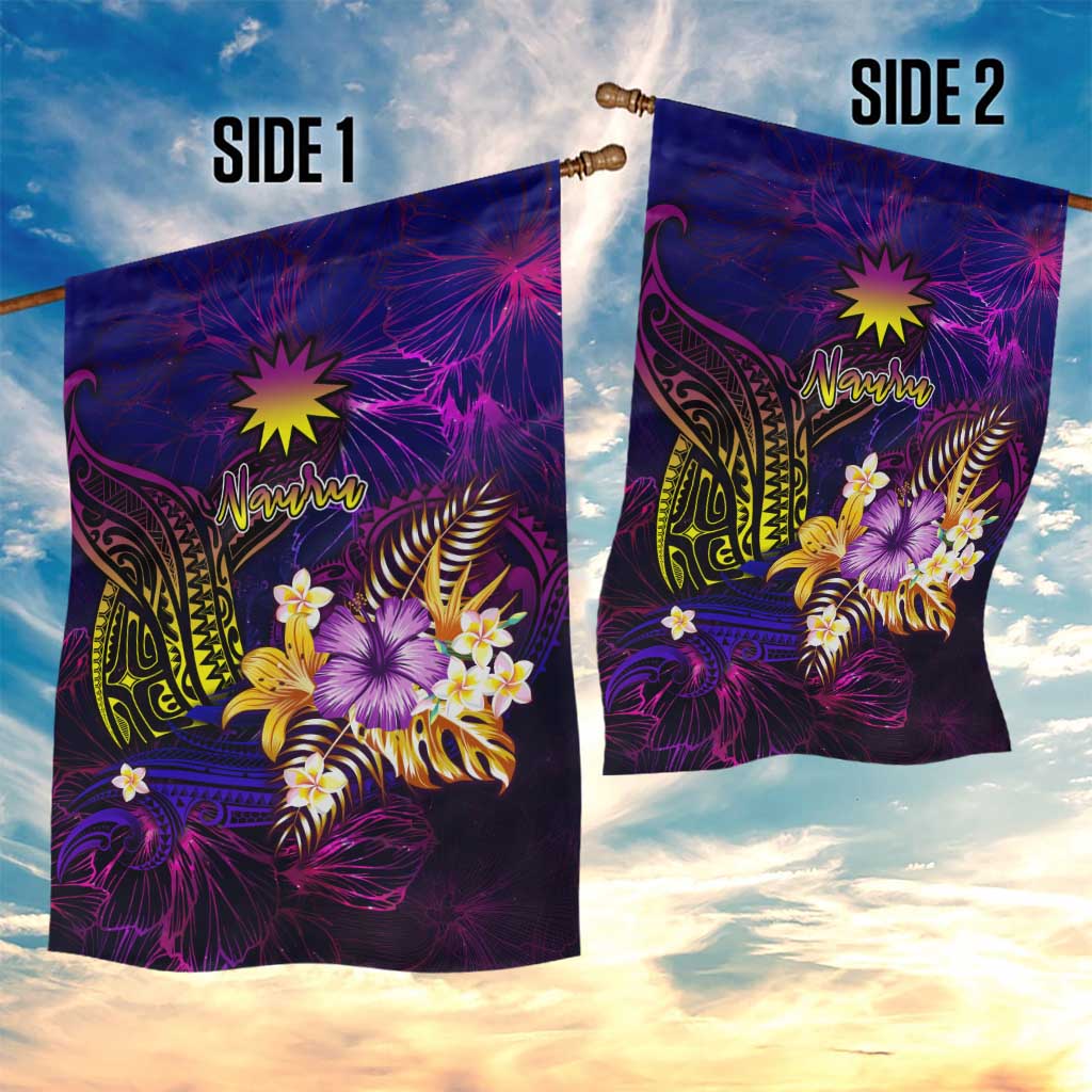 Nauru Garden Flag Whale Hibiscus Polynesian