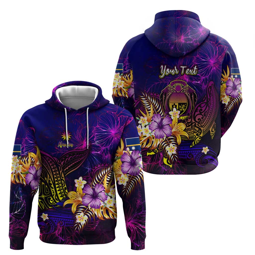Nauru Hoodie Whale Hibiscus Polynesian