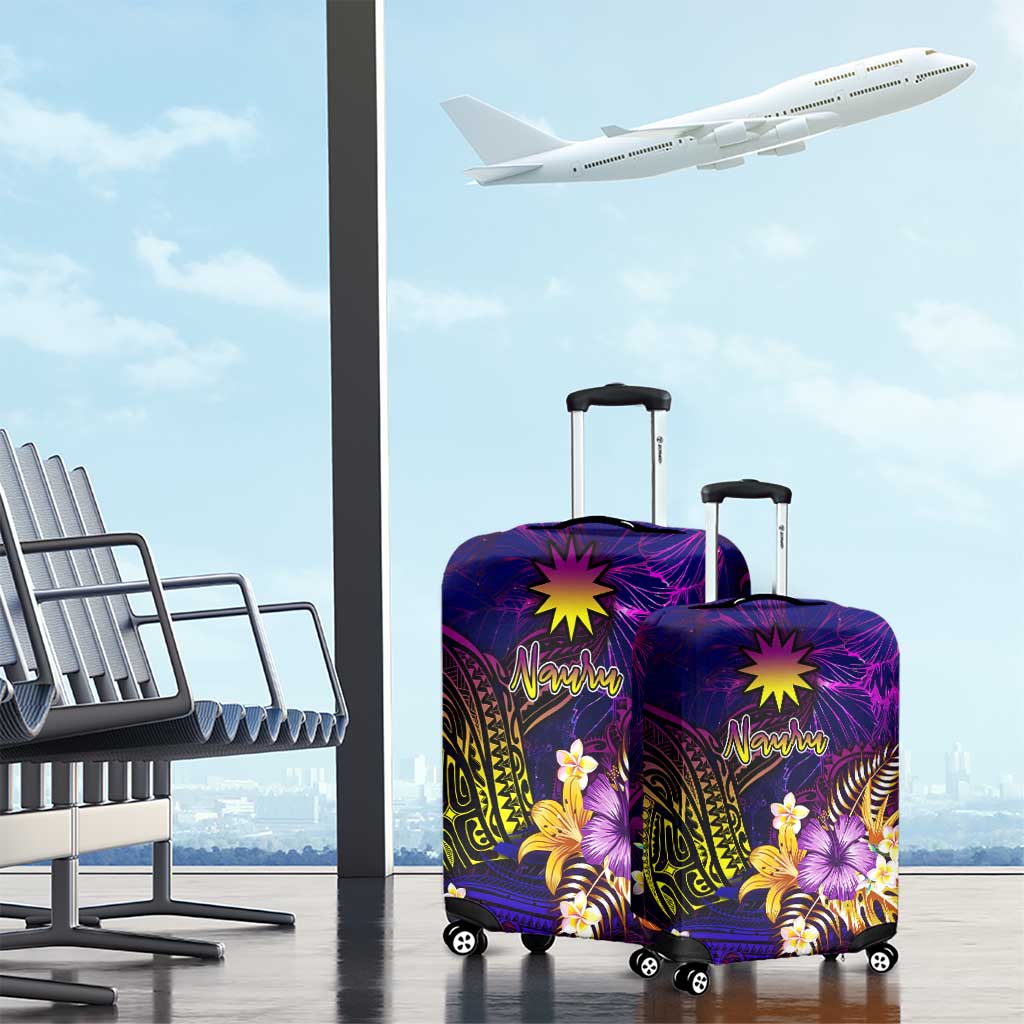 Nauru Luggage Cover Whale Hibiscus Polynesian