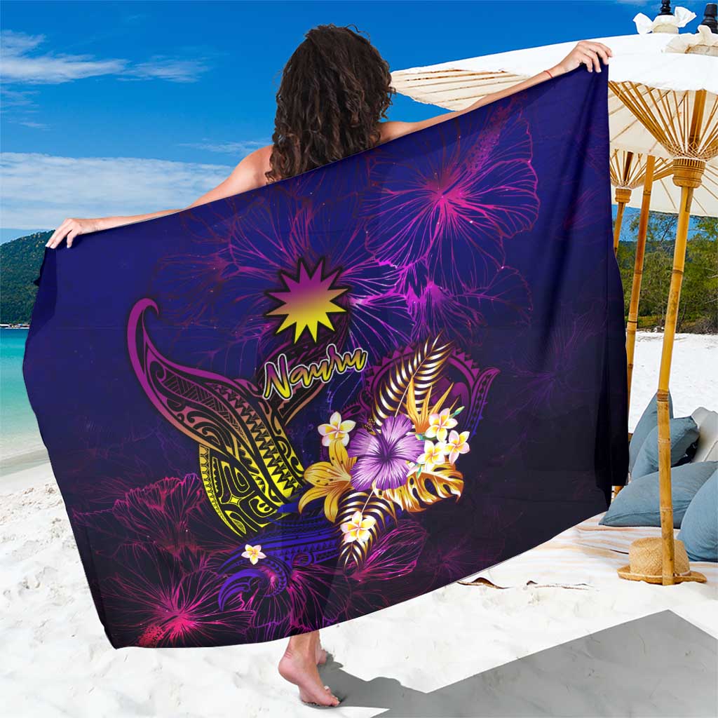 Nauru Sarong Whale Hibiscus Polynesian DT02 One Size 44 x 66 inches Purple - Polynesian Pride
