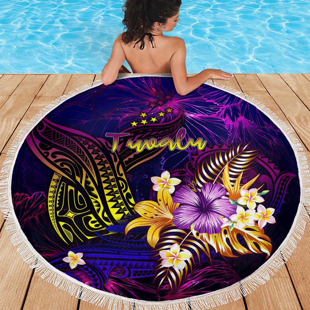 Tuvalu Beach Blanket Whale Hibiscus Polynesian