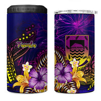 Tuvalu 4 in 1 Can Cooler Tumbler Whale Hibiscus Polynesian