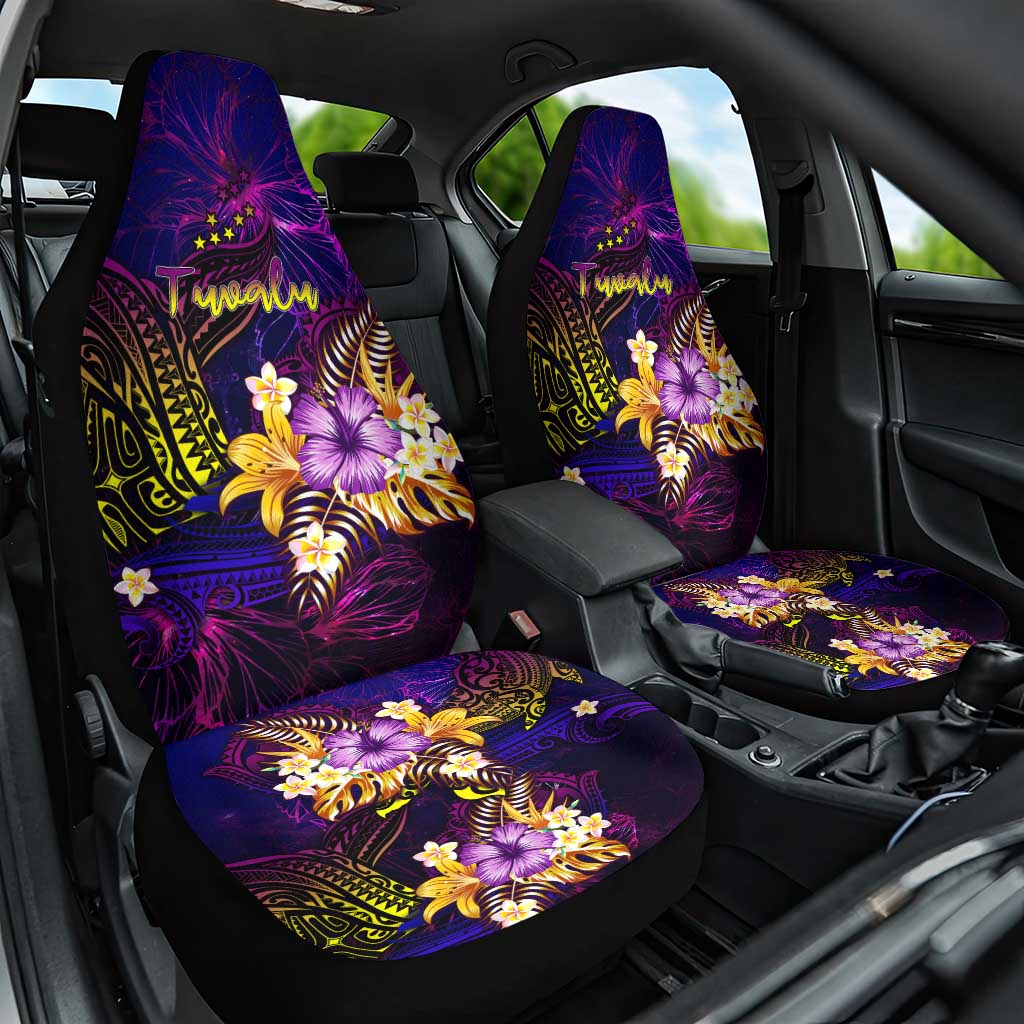 Tuvalu Car Seat Cover Whale Hibiscus Polynesian